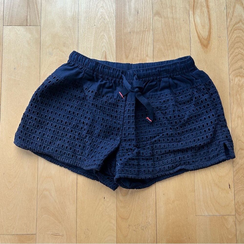 crewcuts Girls (8) Navy Eyelet Summer Shorts with Tie